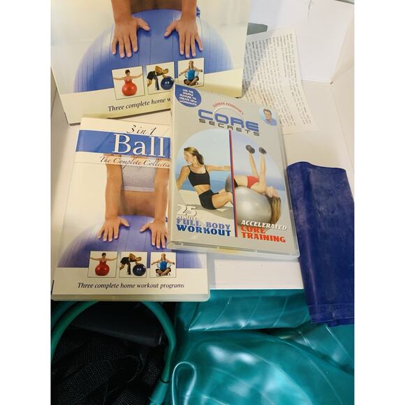 3 in 1 Ball The Complete Collection Book & DVD Fitness Ball Stretch-band Vintage - Picture 3 of 4